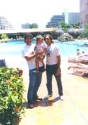 Federico, Nicole y Georgeo en el Hotel de Margarita